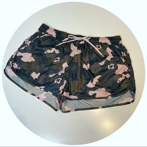 The Upside Forest Camo Pink Lined Running Shorts M